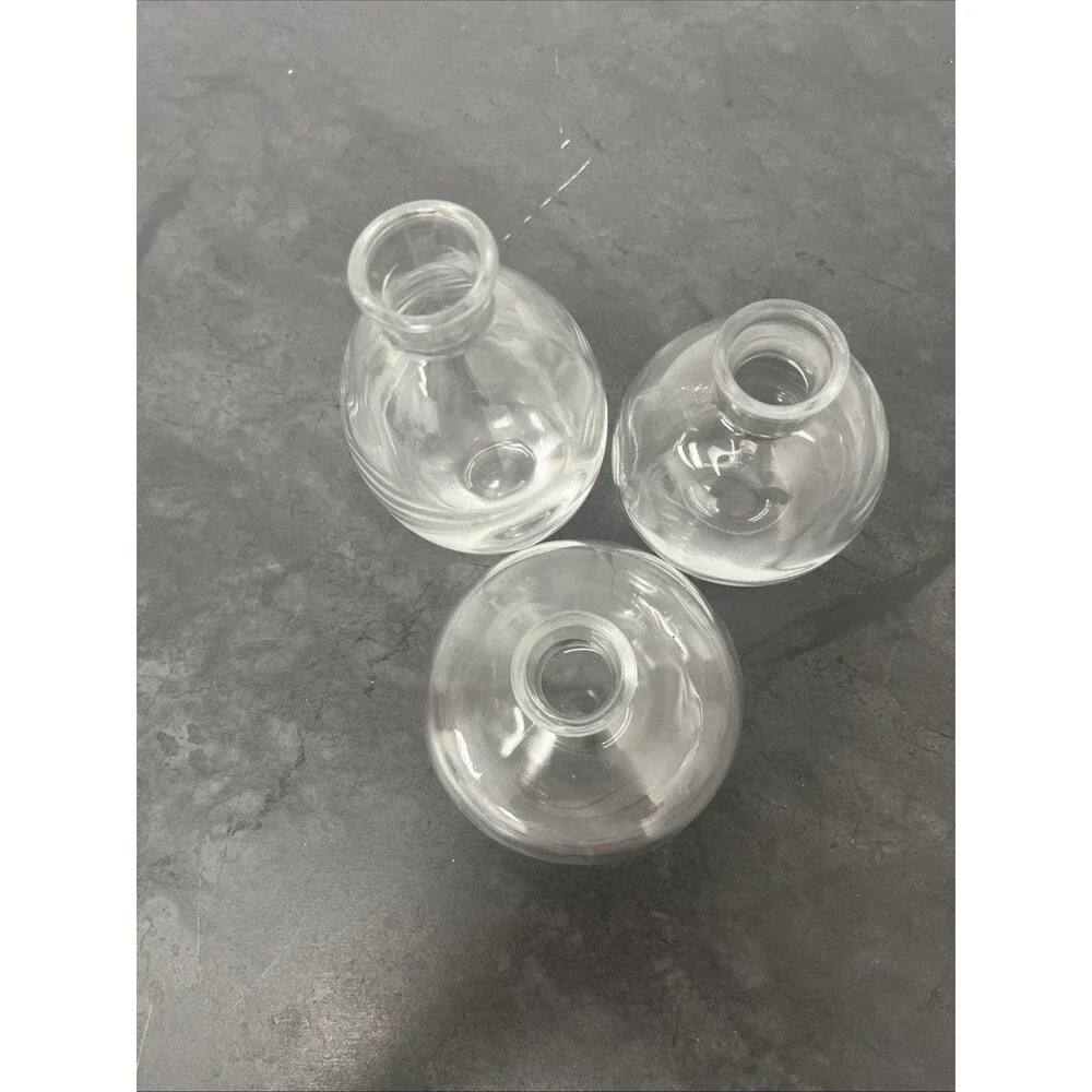 Clear Glass Bud Vase Set of 3 Wedding Decor Boho Minimalist Table Centerpiece